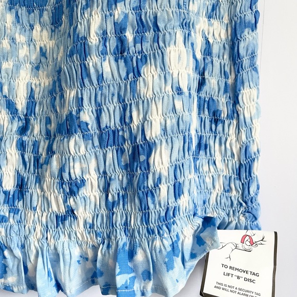 Faithfull the Brand Blue Roos Tie Dye Magnolia Mini Dress US 8 - Picture 6 of 8